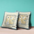 thumbnail image 3 of Love Your Vase Peacock Throw Pillow with Removable Cover in Dark Beige White 20x20, 3 of 6