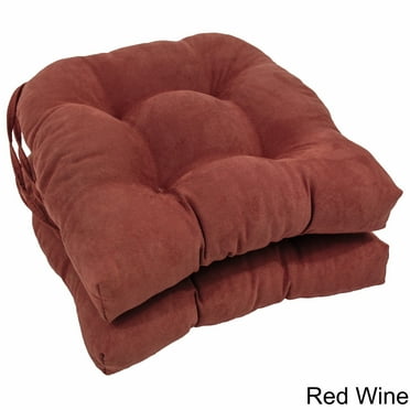 Blazing Needles  16-inch Microsuede Dining Chair Cushions (Set of 2)