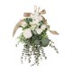 thumbnail image 1 of Guirnalda de flores artificiales con forma de lágrima, crisantemo y eucalipto para decorar la puerta principal. Blanco, 1 of 9