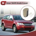 thumbnail image 2 of Cubierta de Pomo de Cambio de Marcha Única para Automóviles, Protector de Mango de Cambio para Dodge Journey 2011-2020 Negro Beige Cuero Sintético, 2 of 6