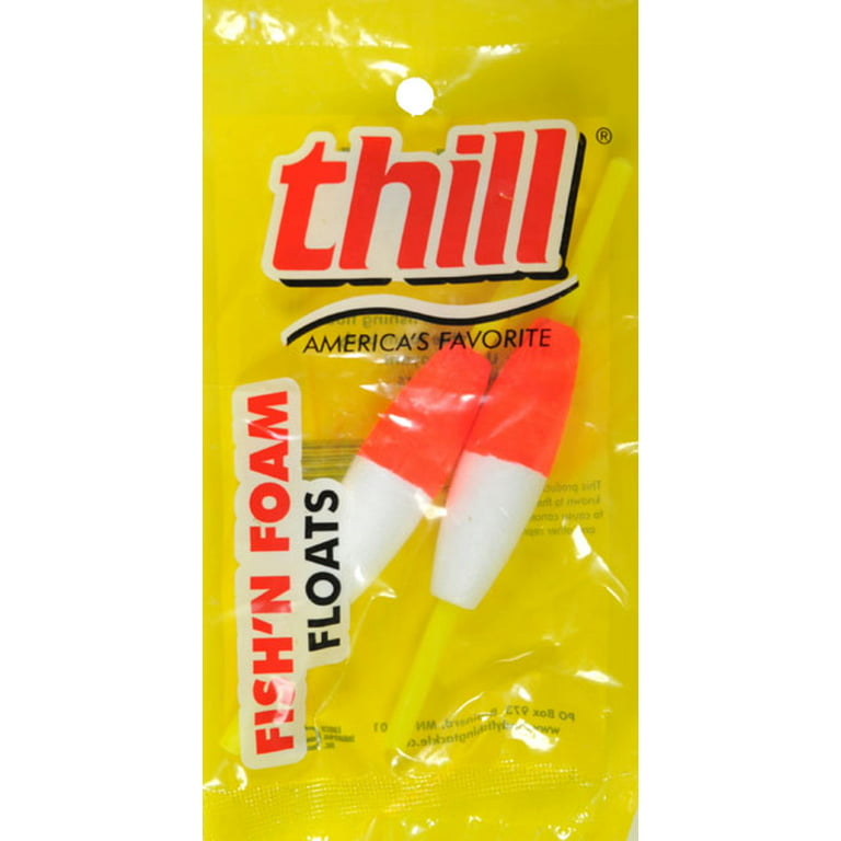 Thill Fish'n Foam Floats Cigar Slip Stick 2 1/2 in. Fishing Float Red White