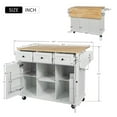 thumbnail image 4 of ARCTICSCORPION Portable Kitchen Islands with Storage Cabinets, Faux Wood White, 53.10 in, 4 of 7