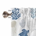 thumbnail image 5 of Tier Curtains 45 Inches Long, Navy Blue Coastal Window Treatment Curtain Drapes, Nautical Summer Beach Coral Sea Turtle Window Half Privacy Curtains for Bedroom Bathroom, 42"x45", 2 Panels, 5 of 7