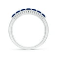 thumbnail image 2 of ANGARA Natural Floating Blue Sapphire Half Eternity Ring with Diamonds in 14K White Gold for Women (Size-2.5mm) | September Birthstone, Anniversary, Jewelry Gift for Women | Natural Sapphire Ring, 2 of 9