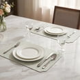 thumbnail image 2 of Unique Bargains 4Pcs Faux Leather Table Decor Placemats Matcha Green 17.7x11.8inch, 2 of 6