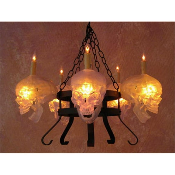Skeletons And More SKUL-750 Eight Medium Skull Chandelier