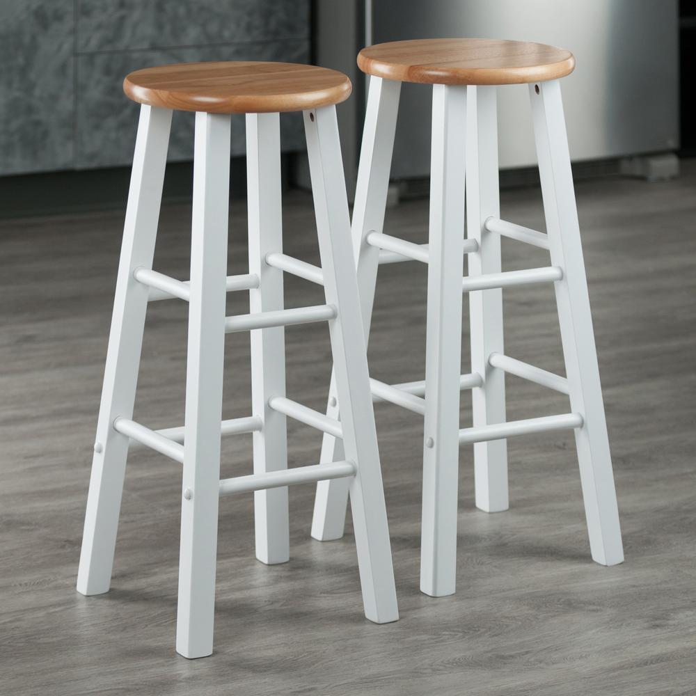 Winsome Wood Element 2-Piece Bar Stools, Natural & White Finish - image 2 of 6
