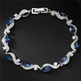 thumbnail image 2 of Sonducket Cadenas geométricas de cobre Brazalete de circón Decoración de mano Decoraciones Novia Joyería Regalo de fiesta de cumpleaños Joyas Ropa, zapatos y accesorios Miscelánea Azul Sonducket AP014500-02, 2 of 6