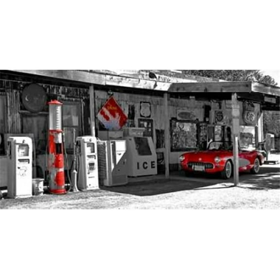 Vintage Gas Station On Route 66 Poster Print by Vadim Ratsenskiy - 24 x 48 - Large