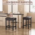 thumbnail image 4 of CELLOMOMO 24" Set of 2 Metal Bar Stools, Modern PU Leather Counter Height Bar Stools for Kitchen Island, Browm, 4 of 5