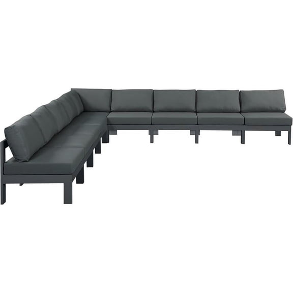 Meridian Furniture Nizuc Grey Outdoor Patio Modular Sectional