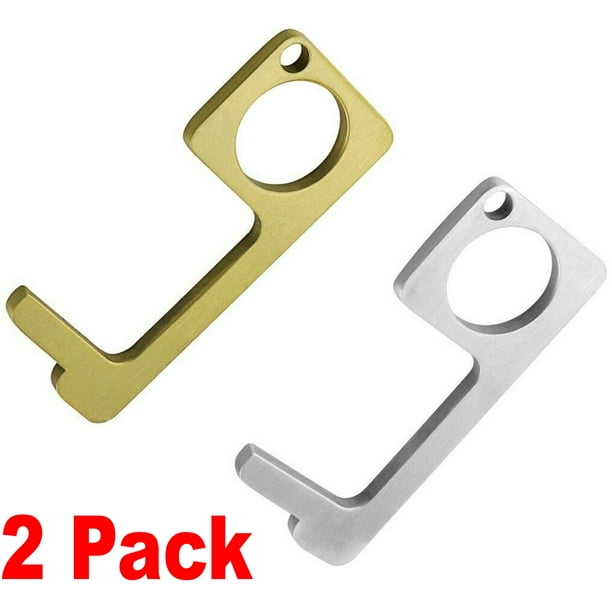 Sanitary Door Opener Tool Metal Hook Contactless Keychain No Touch Touchless Avoid Germs 2 Pack Walmart Com