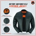 thumbnail image 2 of Daniel Smart S to 8XL Men Motorcycle Black Leather Jacket Mandarin Collar Biker Leather Jacket, 2 of 6