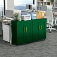 thumbnail image 4 of Modern Metal Accent Storage Cabinet with Doors and 2 Adjustable Shelves for Bathroom Home Office Living Room, 4 of 7