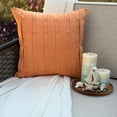 thumbnail image 3 of The HomeCentric Orange Pillow Cases, Textured Pintucks Solid Color Decorative Pillows Cover, Pack of 2, 14x14 inch (35x35 cm) Cushion Covers, Faux Suede Pillows Covers, - Orange Love Tune, 3 of 13