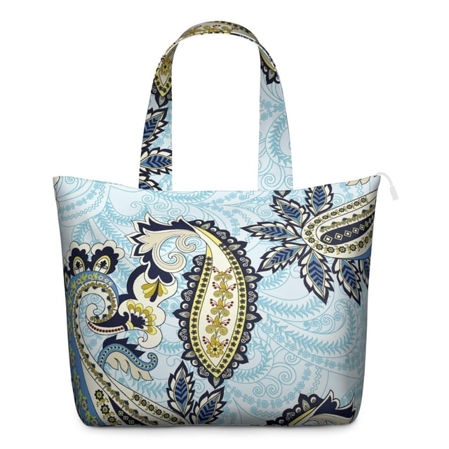 Artistic Paisley Travel Bag Abstract Boho Weekender Duffel with Vintage Floral Pattern, Ethnic Chic Ornament Design