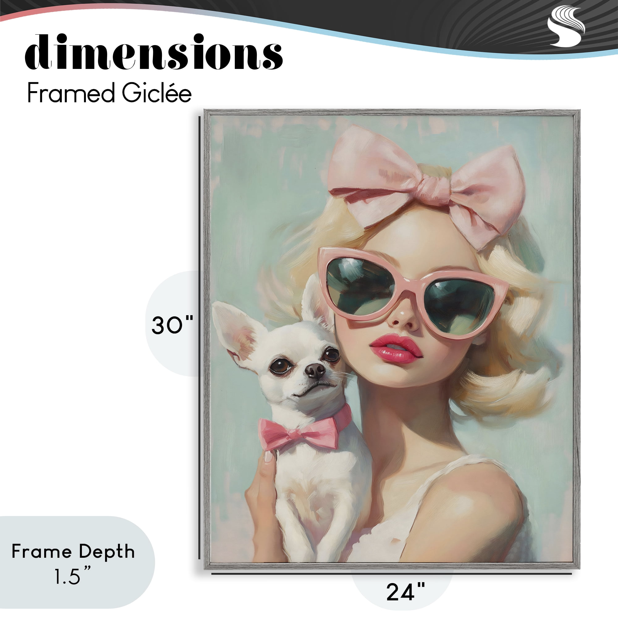 Stupell Industries Girl with Chihuahua Gray Framed Giclee Art, design by The Prints Vibe