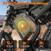 HiKeep 1500 3000W Electric Bike for Adults, Off-Road Ebike, 52V 40Ah UL 2849 Battery, 20x4 Fat Tire Dirt E-Bike, Full Suspension, Max 40 mph