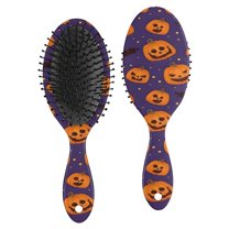 Halloween Pumpkin Bat Pattern Hair Brush,Girls Detangling Hair Brush,Glide Through Tangles with Ease for Wet & Dry Hair,8.8"X2.8"