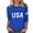 Blue, variant on MEICHEN 250 Anniversary USA Shirts for Women American USA Print 250th Birthday T Shirts 1776-2026 3/4 Sleeve July 4th Tops