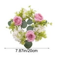 thumbnail image 3 of Qholemyo Artificial Hydrangea Rose Candle Holders Wreath Greenery Garland Christmas Table Decor Wreath Christmas Decorations Room Decor, 3 of 6