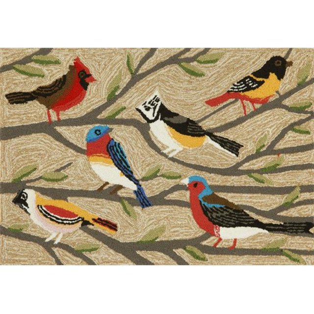 Liora Manne FTP23144044 Frontporch 1440-44 Birds Multi 24 x 36 In. Area Rugs