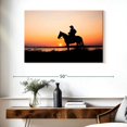 thumbnail image 3 of Elephant Stock Cowboy Silhouette Wall Art - Horizontal Canvas Wall Art - Living Room Wall Decor - Our America Canvas - Beige And Black Decor - 39" x 26", 3 of 8