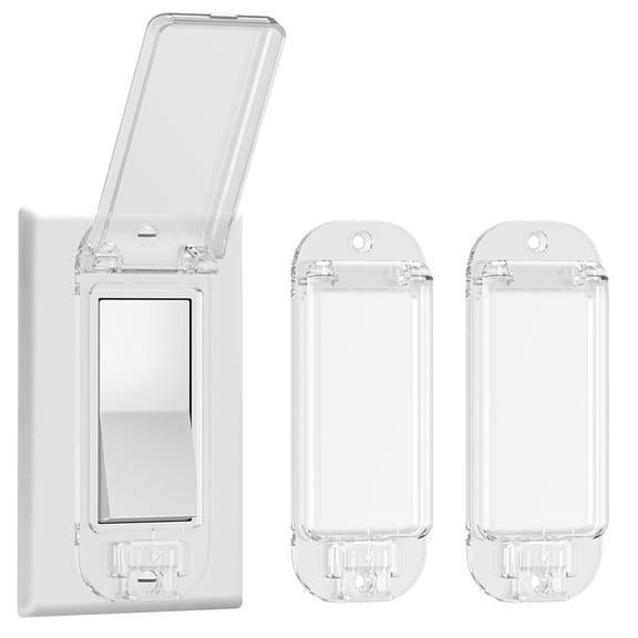 2 Light Switch Guard Cover, Proof Wall Switch Cover Guard for Rocker Light Switch Protects Your Lights or Circuits from Being Accidentally Turned On or Off