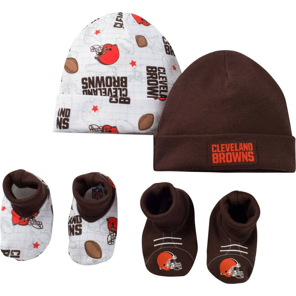 NFL NFL Cleveland Browns Baby Boys Accessory Set, 2 Caps and 2