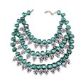 thumbnail image 1 of Collar geométrico de aleación Qarigey para mujer con diamantes de imitación verde, 1 of 6