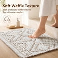 thumbnail image 6 of SIXHOME Waffle Bath Mat Non-Slip Bathroom Rug Super Absorbent Quick Dry Soft Textured Boho Bath Rug Washable Thick Shower 24"x36" Floor Mat Cream, 6 of 8