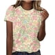 thumbnail image 2 of Fiudx Camisas para Mujer Camiseta de Manga Corta con Cuello Redondo y Estampado Informal para Mujer, 2 of 4