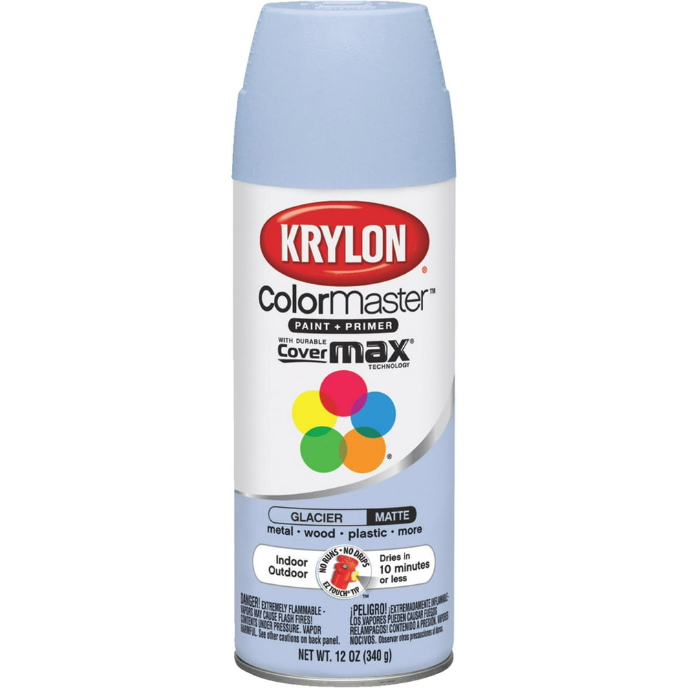 Krylon COLORmaxx K05551007 Spray Paint, Matte, Glacier, 12 oz, Aerosol
