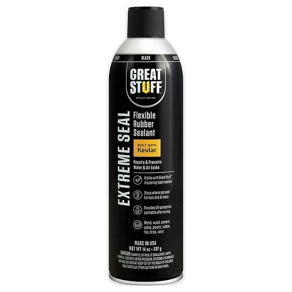 Great Stuff Leak Sealer,Rubber,Black,Spray GSEB14101