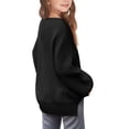 thumbnail image 3 of GYRATEDREAM Girls Crewneck Sweaters Kids Fall Long Sleeve Cute knit Pullover Shirts Tops for 7-14Y Black, 3 of 9