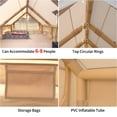 thumbnail image 6 of Waldmate Inflatable Camping Tent for 6-8 Person, Glamping Tent with Stove Jack Hand Pump, Oxford Waterproof Blow up Tent with Mesh Windows & Door, 6 of 9