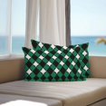 thumbnail image 2 of Vintage Rhombus Outdoor Pillow Covers Pack of 2 Green Black White Waterproof Throw Pillow Covers Decorative Cushion Cases for Patio Garden Tent Balcony Couch 20x12 inch, 2 of 8