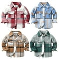 thumbnail image 7 of GYRATEDREAM 3M-7T Boys Girls Flannel Plaid Shirt Jacket Long Sleeve Lapel Button Down Pocketed Shirts Regular Fit Casual Fall Coat, 7 of 7