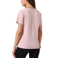 thumbnail image 3 of INSPIRE CHIC Camiseta Casual para Mujeres de Manga Corta Cuello Redondo Ligera y Elástica Blusa de Verano 2XL Rosa, 3 of 6