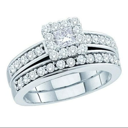 1.00Ctw Diamond Bridal Set Womens Fixed Ring Size - 7