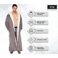 thumbnail image 4 of Ross Michaels Mens Robe Big & Tall with Hood - Long Plush Sherpa Lined Fleece Bathrobe (Gray, XX-Large), 4 of 6