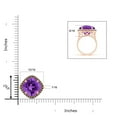 thumbnail image 4 of ANGARA Natural 4.7 Ct. Amethyst with Brown Diamond Halo Ring in 14K Rose Gold for Women (Ring Size: 11.5), 4 of 9