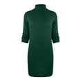 thumbnail image 7 of BadyminCSL Fashion Women Solid Long Sleeve Sweater Dress Tight Turtleneck Pullover Dress, 7 of 7
