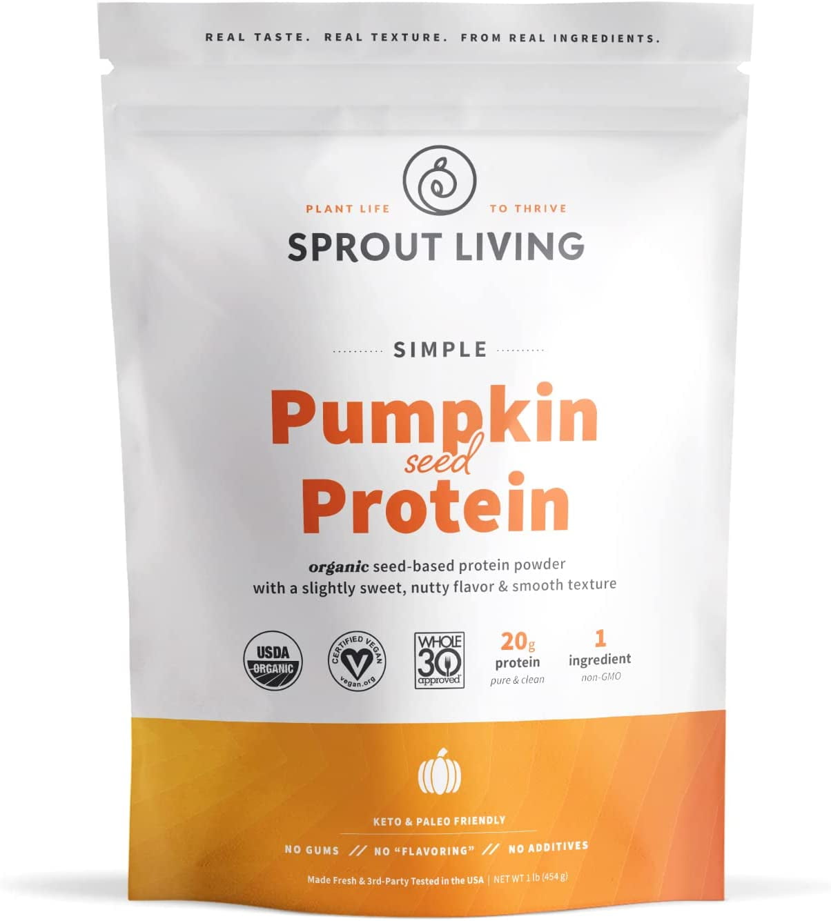 Sprout Living Simple Pumpkin Seed Protein Powder, 20 Grams Organic