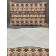 thumbnail image 3 of Tribal Comforter & Sham Bedding Set, Indigenous Art Horizontal Borders with Flying Birds and Geometric Elements, 3 pcs Duvet Set Microfiber Filling Quilt, 5 Sizes, Orange Brown Beige, by Ambesonne, 3 of 4