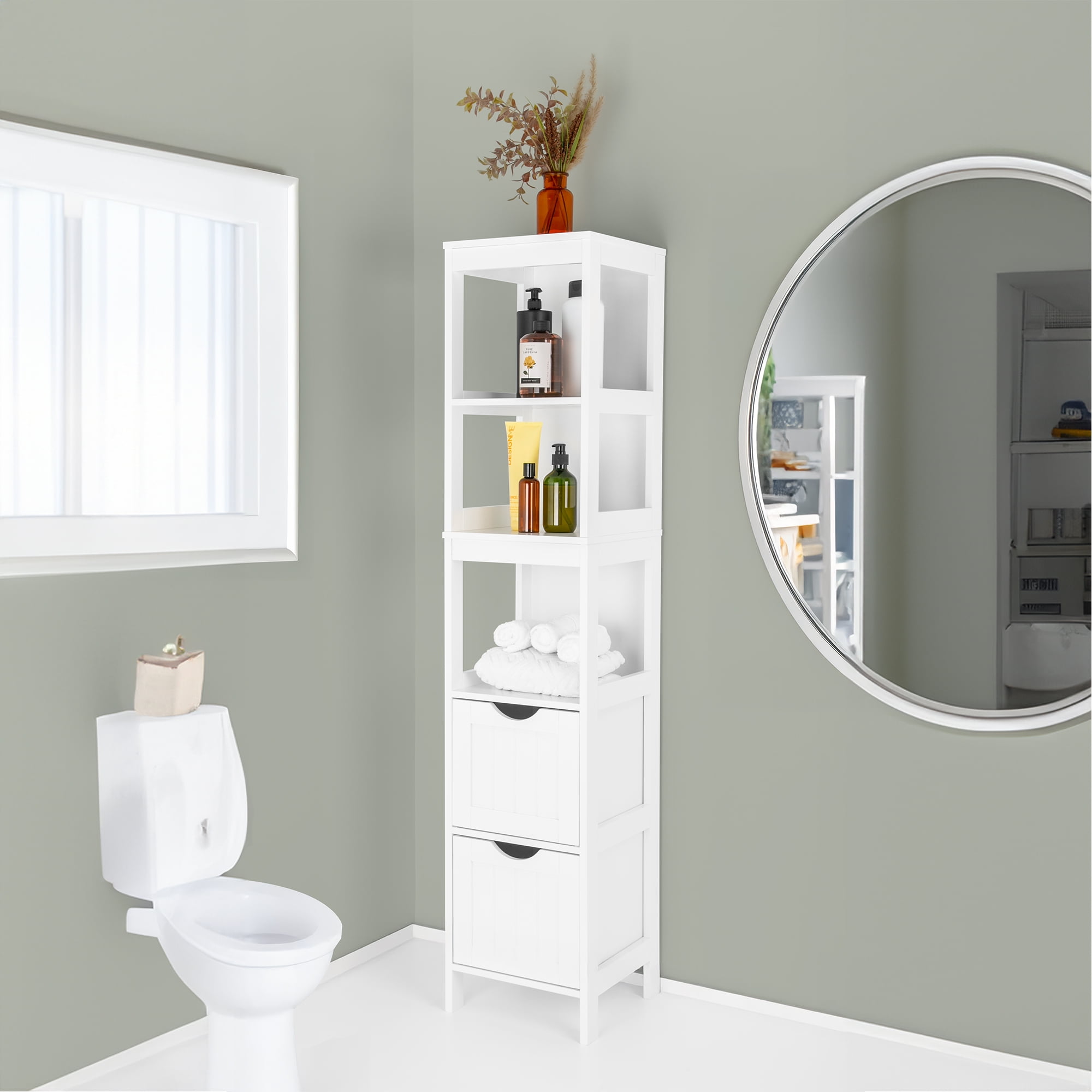 Era Colonna Tour de rangement, blanche, haute, 11.75x55.75po Rangement