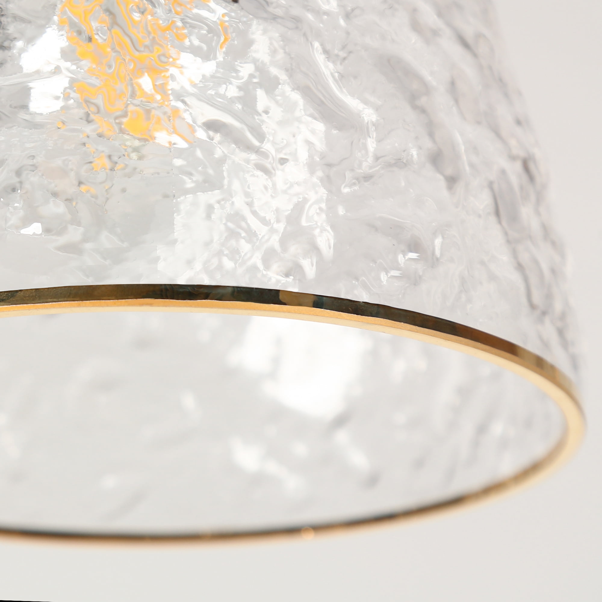 LNC 5-Light Polished Gold Modern Art Glass Bell Pendant Light, For Kitchen Island