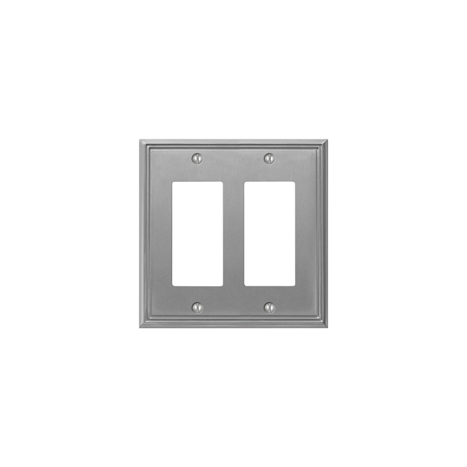 Amerelle Metro Brushed Nickel Gray 2 gang DieCast Metal Rocker Wall