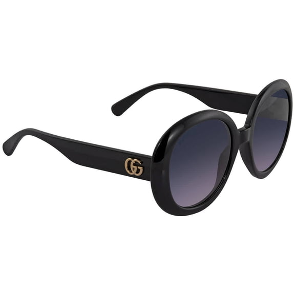 Gucci GG0712S 002 55mm Round Sunglasses Women's Black