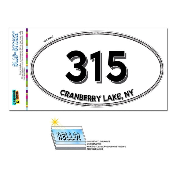 315 - Cranberry Lake, NY - New York - Oval Area Code Sticker
